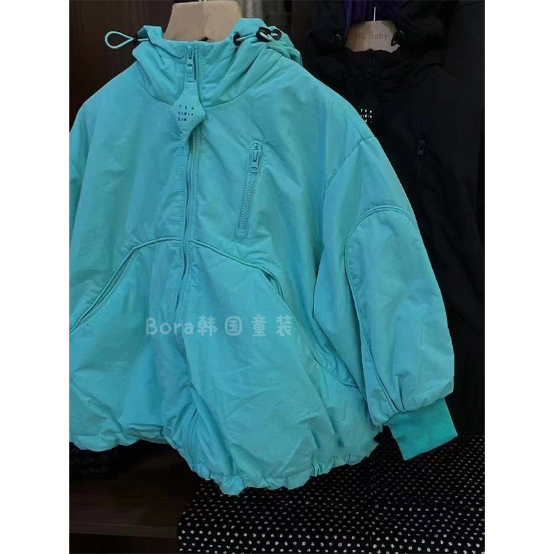 Boys' Outwears, Kidsren's Autumn and Winter Clothes, 2024 New Thickeneded Quilted Blue Cotton Clothes, Baby Girls' Fashionable Warm Cotton Jackets