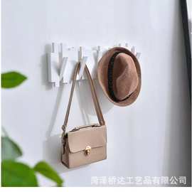 挂衣钩壁挂墙壁入户进门玄关挂衣架免打孔松木创意琴键衣服挂钩