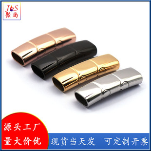 Stainless steel round edge three-section button titanium steel magnet buckle head can be extended to adjust the length of men's bracelet jewelry accessories