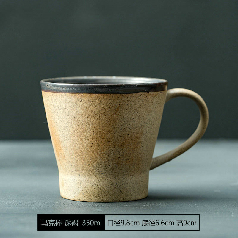 Taza de café de gres de estilo japonés hecha a mano creativa pareja taza de té retro personalizado desayuno taza de leche taza de arte