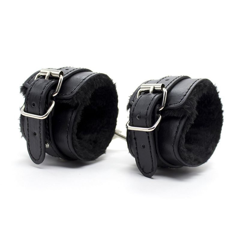 Plush Leather Flirt Handcuffs, 25 cm Red Binding Teaser for Adults — detail image 7