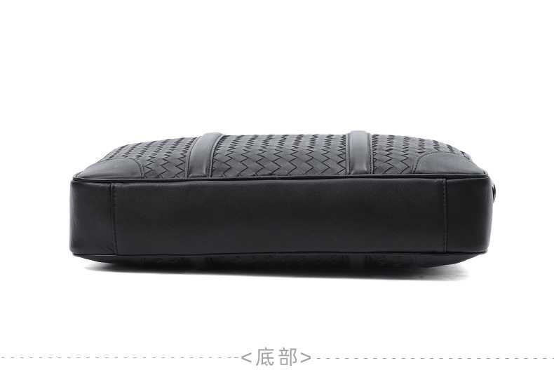 Túi xách tay nam da bò thật đan thủ công, túi đeo chéo một vai kiêm túi đựng laptop 39×7,5×28 cm — Màu đen chi tiết 17