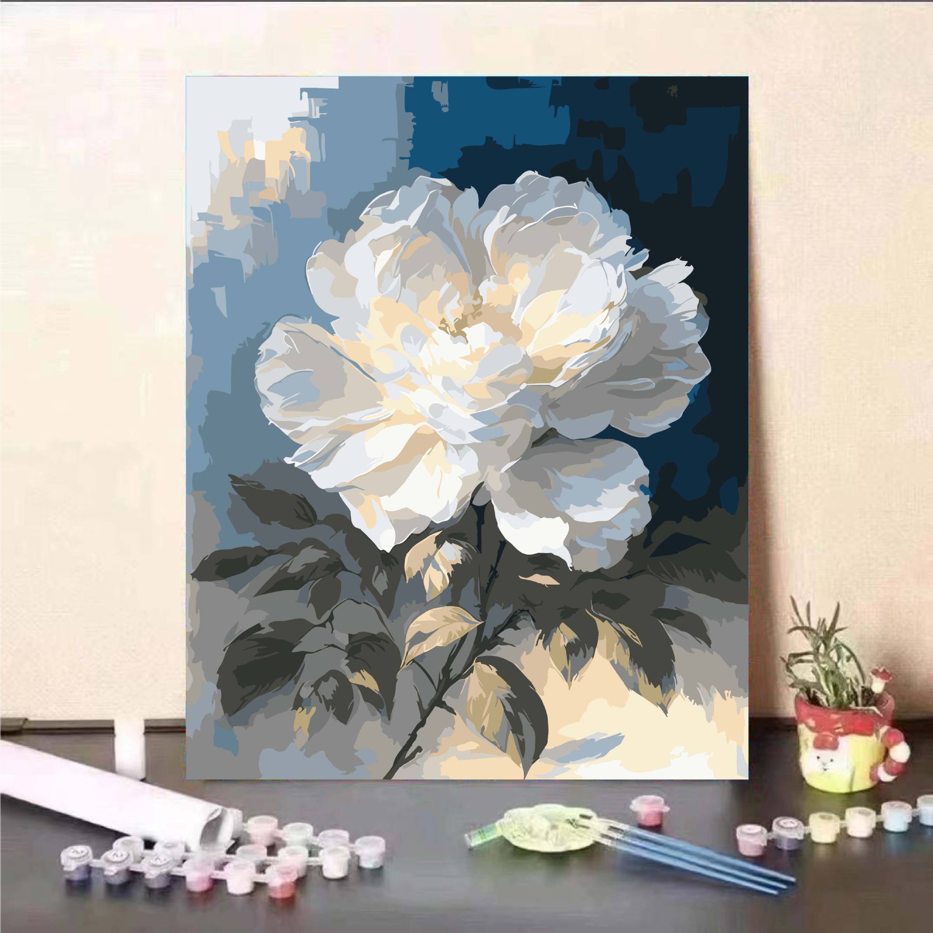 Pintura al óleo digital de bricolaje, rosa, pintura al óleo, pintura al óleo, pintura decorativa de flores hecha a mano, selección de estrellas de arte