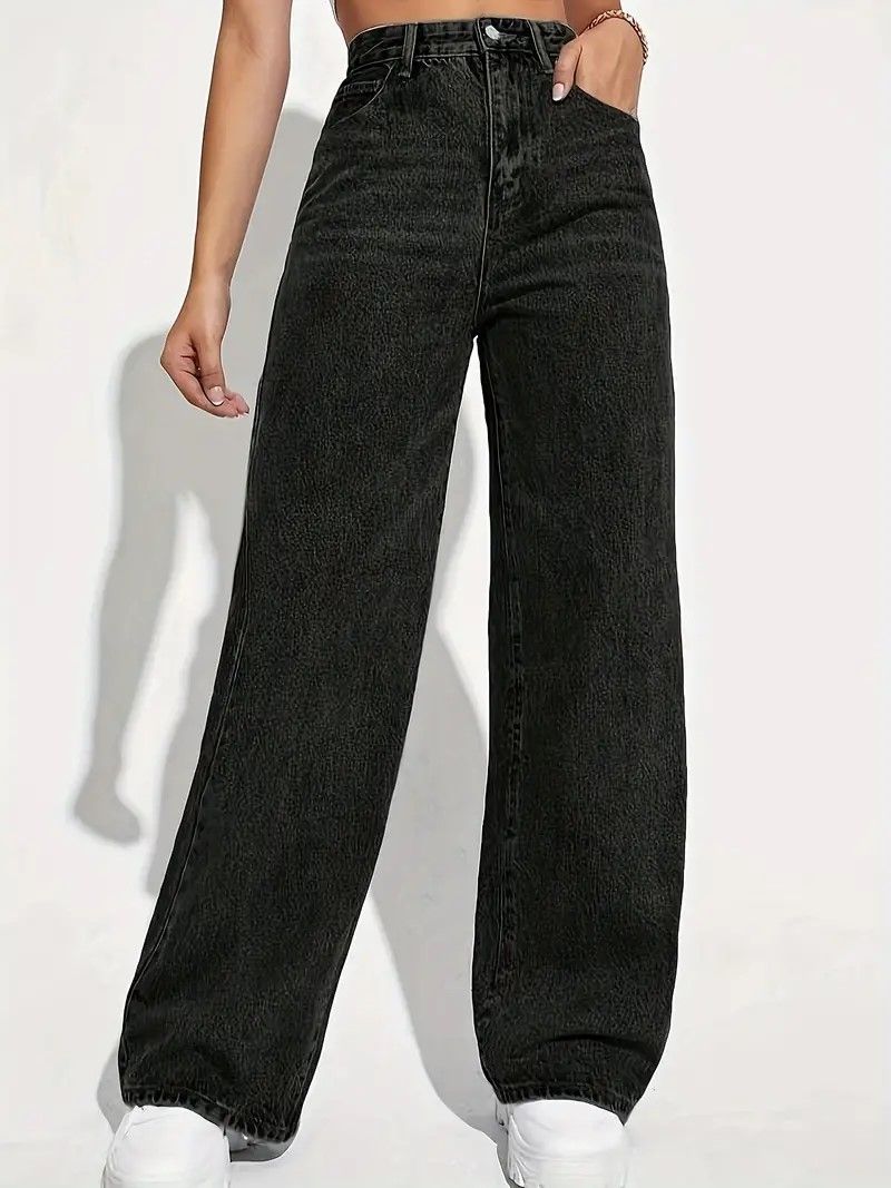 Women's Clothing Mopping Autumn And Winter Spring And Autumn Loose High Waist Straight Slim Drape Jeans_mkmklike.com