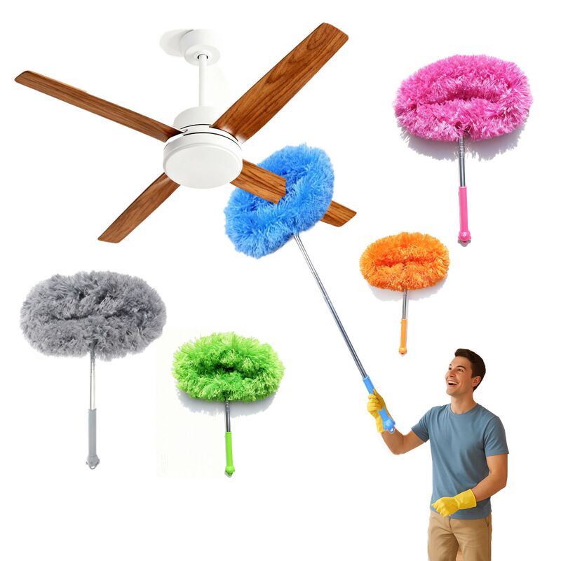 Feather Duster Dust Removal Duster Washable Retractable Cleaning Ceiling Fan Cleaning 120cm Telescopic Dust Duster
