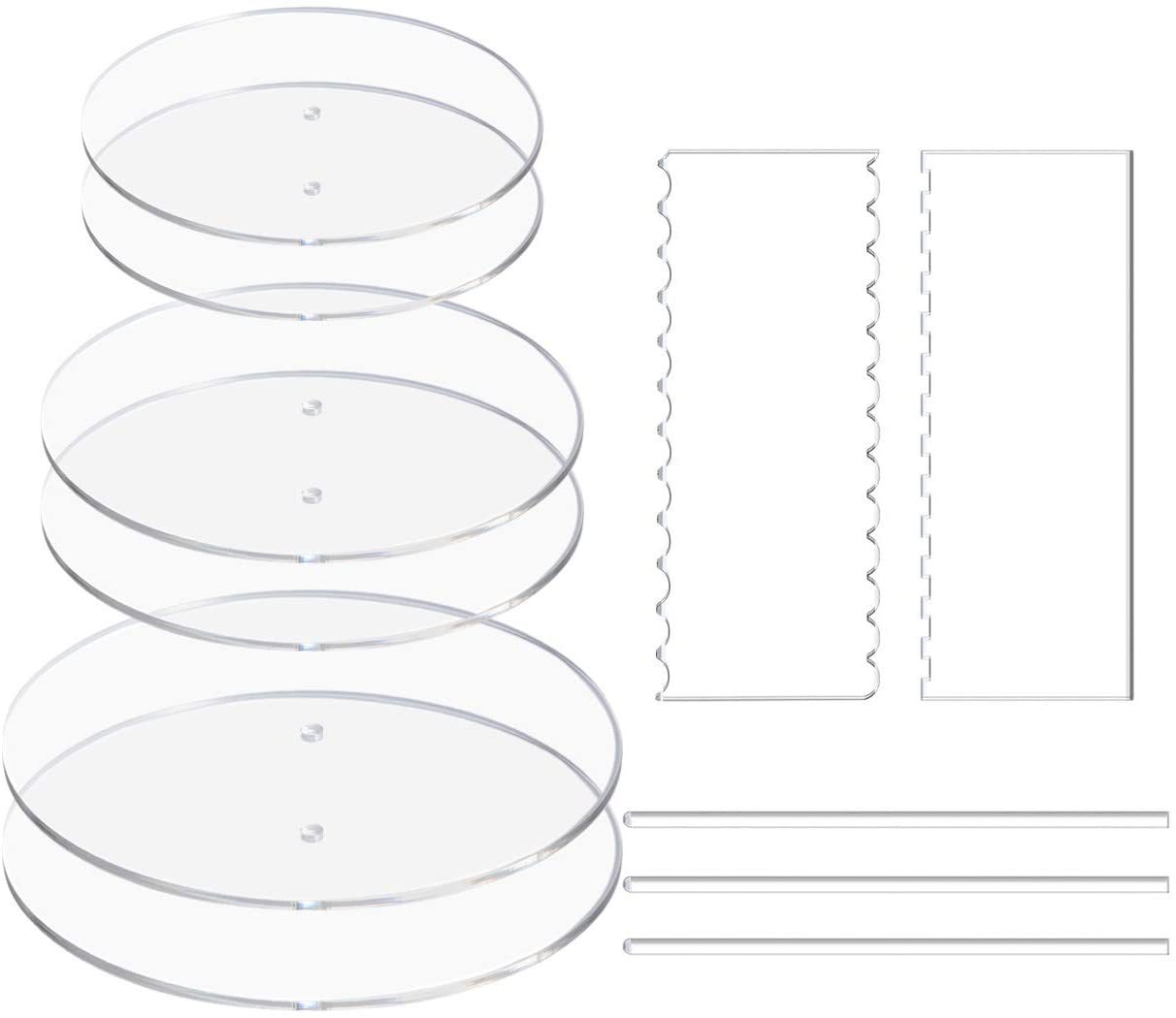 透明亚克力奶油刮板梳子形刮板翻糖蛋糕抹平器造型装饰烘焙刮板