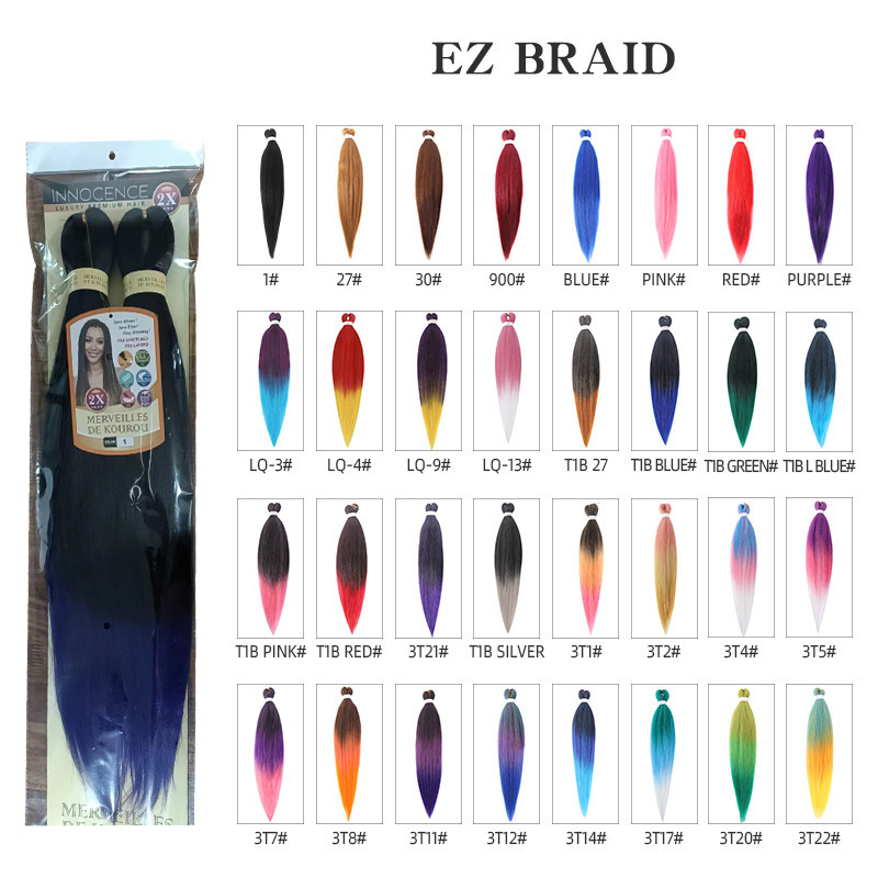 Trenzas grandes Ez, paquete de dos, flequillo exótico y moderno, cabello rizado de estilo exótico, peluca con flequillo completo