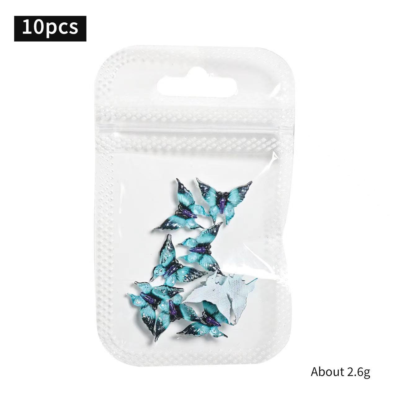 Resina de manicura roja de hadas joyas de mariposa pequeña fresca de dos colores estereoscópica gran mariposa accesorios de uñas de color gradiente