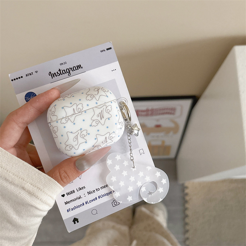 Star Wings Suitable for Airpods4 Apple Bluetooth Wireless Headphone Shell Protective Cover 1/2/3 Generation Pro2 Cute