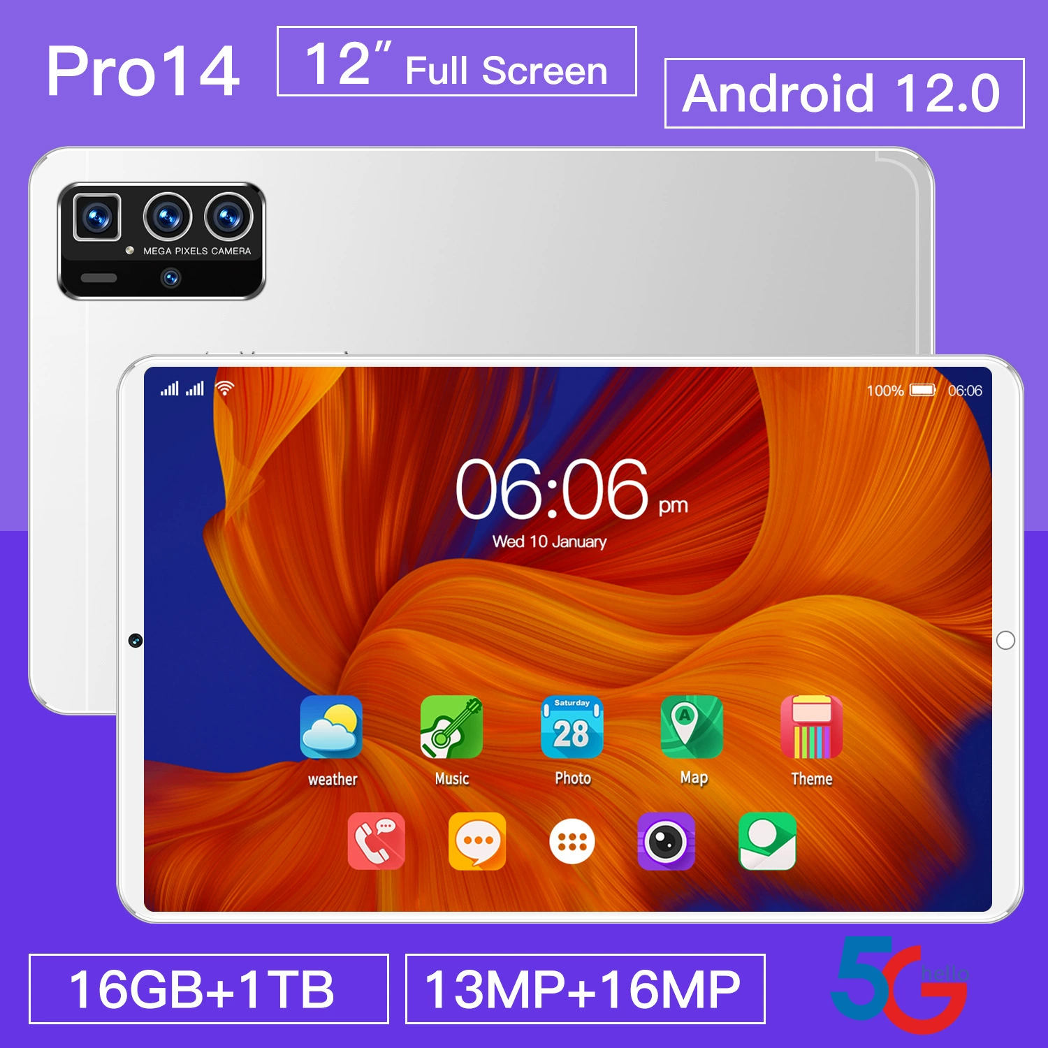 Планшет Google, планшет-ноутбук, 10.1'' Pro14, 16GB, Android