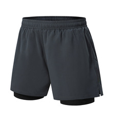 2024 Summer New Men's Running Shorts Track Pants False Two-Piece Fitness Pants Quick-Drying Training Pants with Pockets