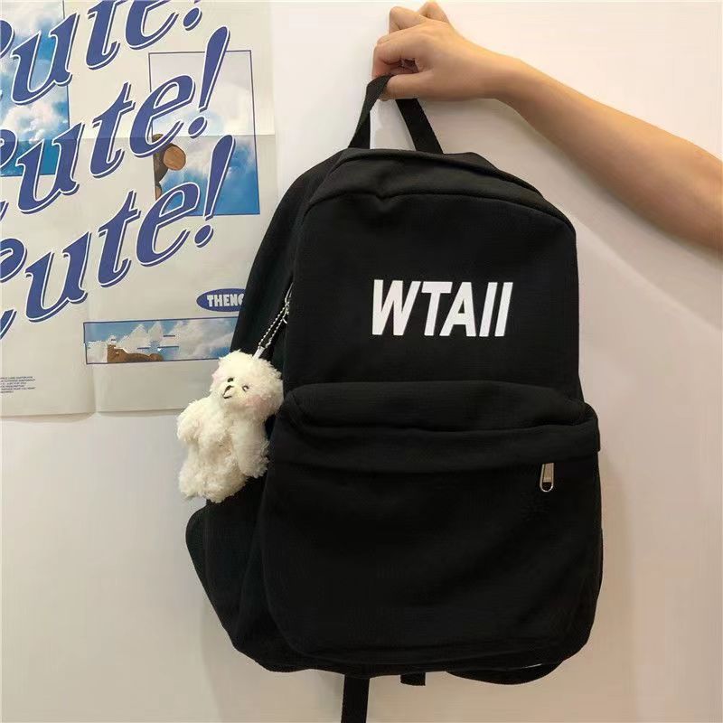 Mochila femenina de Corea de la escuela secundaria Harajuku ulzzang mochila estudiantes de secundaria simple todo partido mochila de lona ins moda