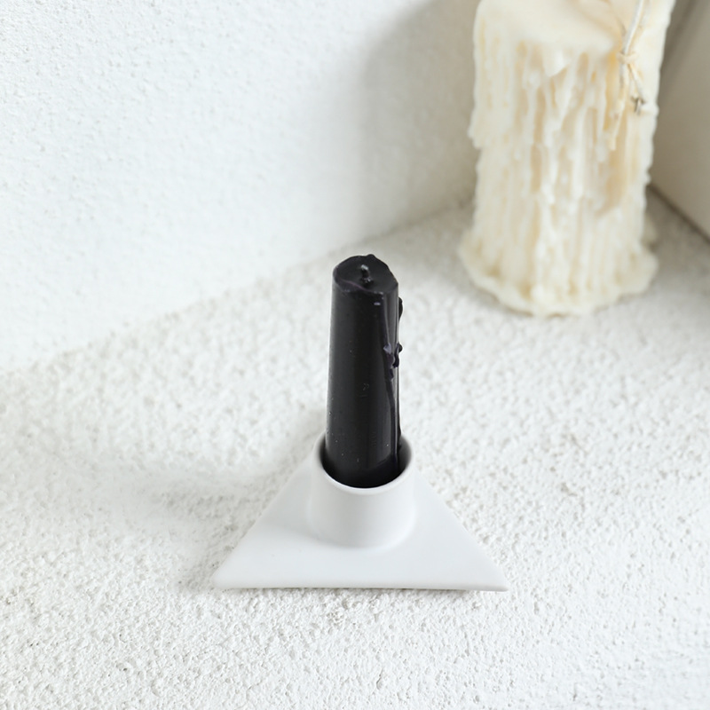 Adornos de candelabros de cerámica triangulares retro modernos, accesorios de cena a la luz de las velas, encimeras románticas, decoraciones de mesa