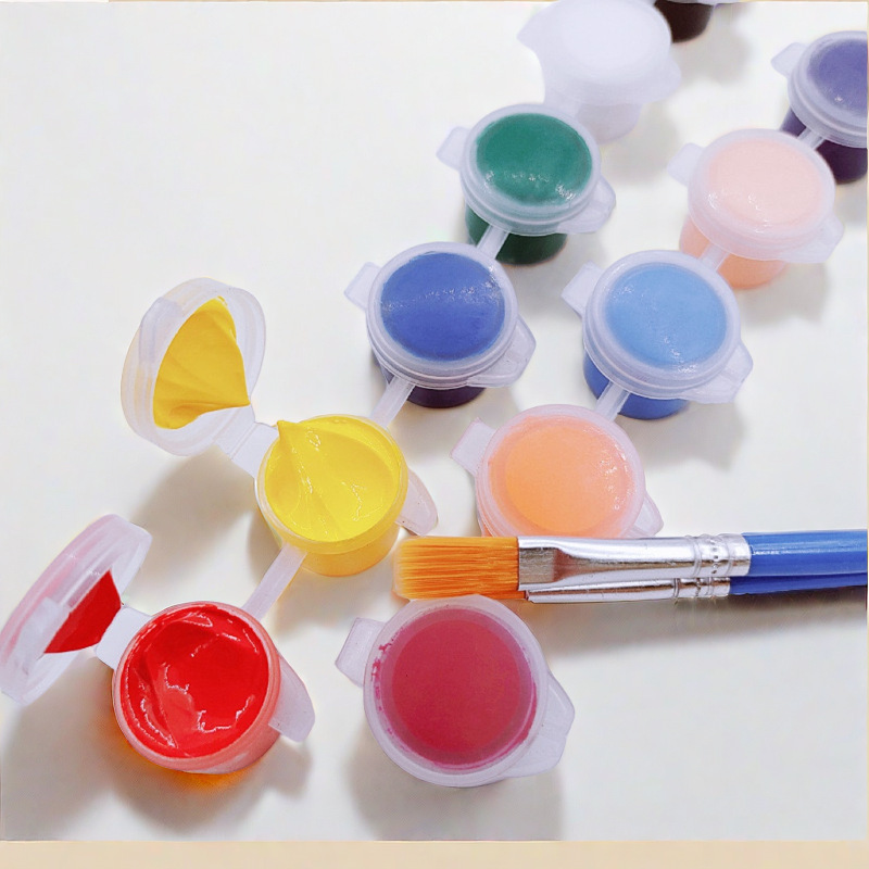 子供アクリル絵の具12色セット6連体美術絵画塗装DIY石膏人形水彩絵の具|undefined