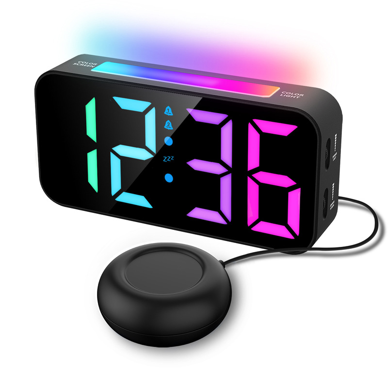 アマゾンクロスボーダーRGB幻彩夜灯LED目覚まし時計振動器付きLEDカラフルデジタル夜光時計|undefined