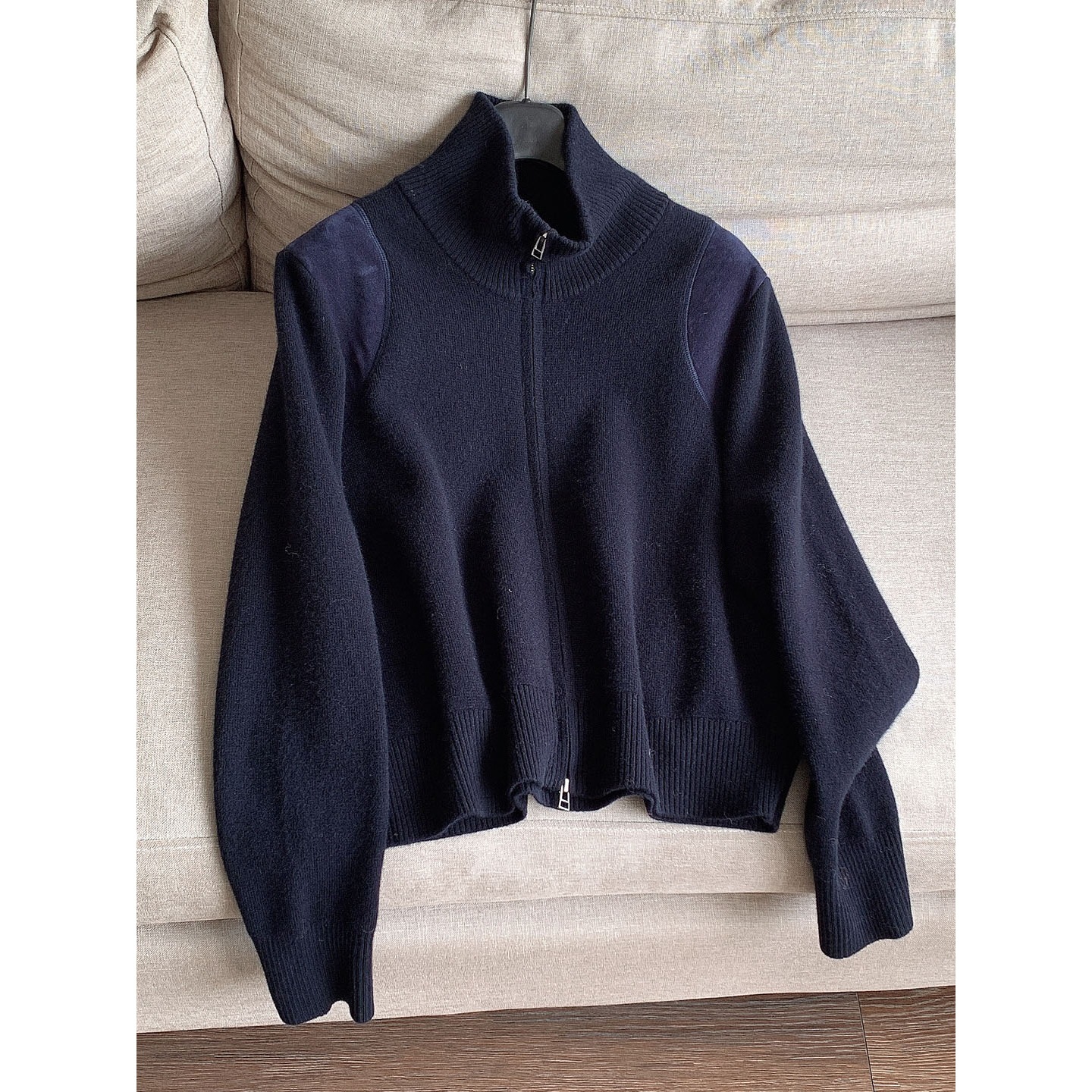 2025加厚羊毛衫 拼接丝绒假两件羊毛针织衫 开衫女批发H08CS88356