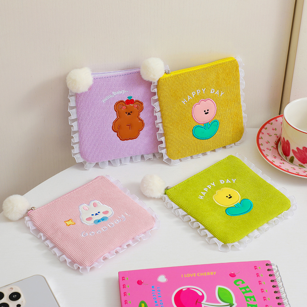 Cute Cartoon Corduroy Storage Bag 1 Piece display picture 2