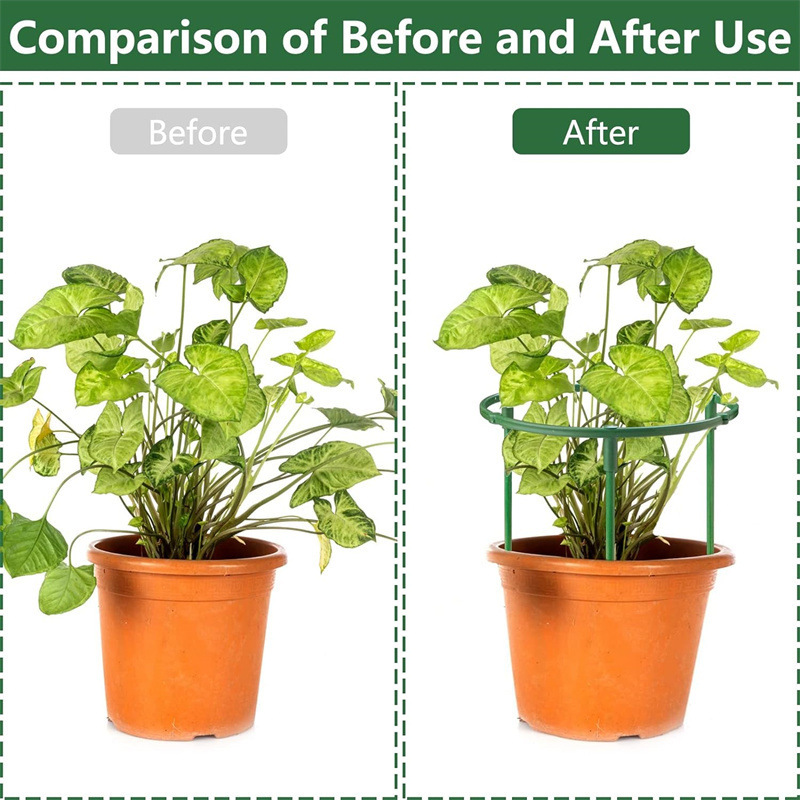 New Balcony Plastic Climbing Trellis with Plastic Iron Rings, Climbing Plant Garden Flower Stand, Gardening Tool