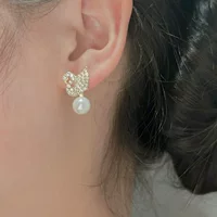 Серебро 925 пробы Южная Корея серьги с Лебединым жемчугом высококачественный темперамент простая личность изысканные серьги-гвоздики для женщин