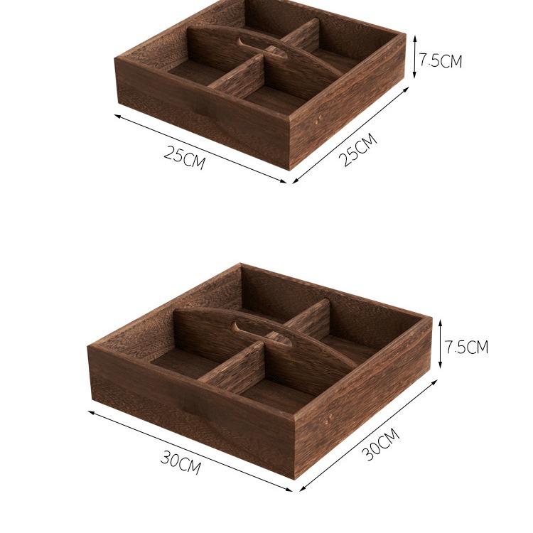 Estufa de madera tuerca caja de almacenamiento compartimento de madera maciza caramelo caja de fruta seca Año Nuevo Chino fruta portátil semillas de melón bandeja