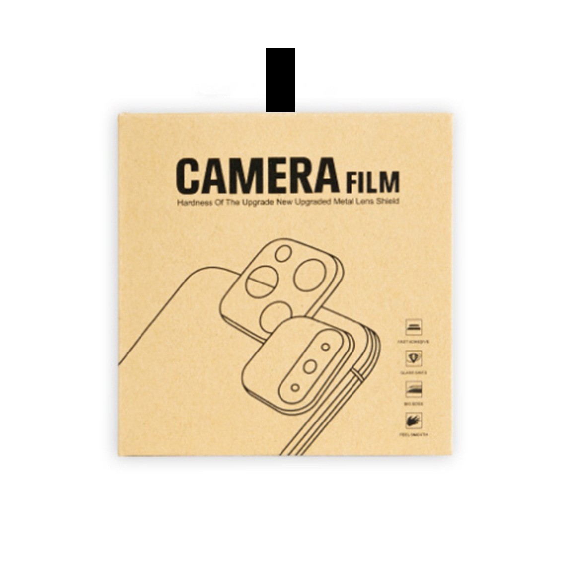 Película de la lente de embalaje de la lente del teléfono móvil película de embalaje de papel Kraft caja de embalaje de película de la lente papel Kraft papel duro en stock pelo lacio image 9