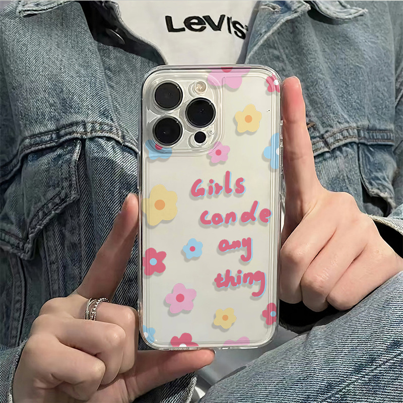 iPhone Applicable Brands Tpu Slogan Flower Lady Simple Style Phone Cases Phone Accessories