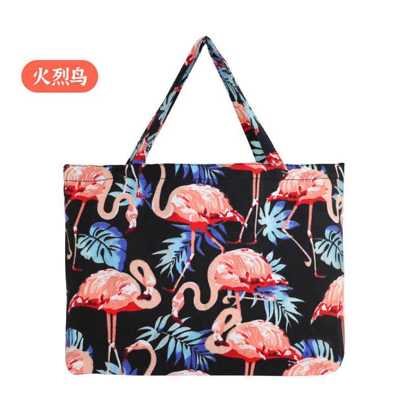 En stock bolsa de lona de impresión de moda estudiante bolsa de lona de protección del medio ambiente creativo bolsa de compras bolso de hombro engrosado