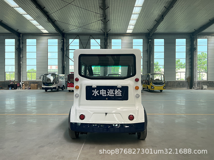 Electric Patrol Car, Four-Wheeled, 4-5 Seater, Fully Enclosed Inspection Vehicle for Campus, Urban Management, Property Management, Community, and Security Patrol