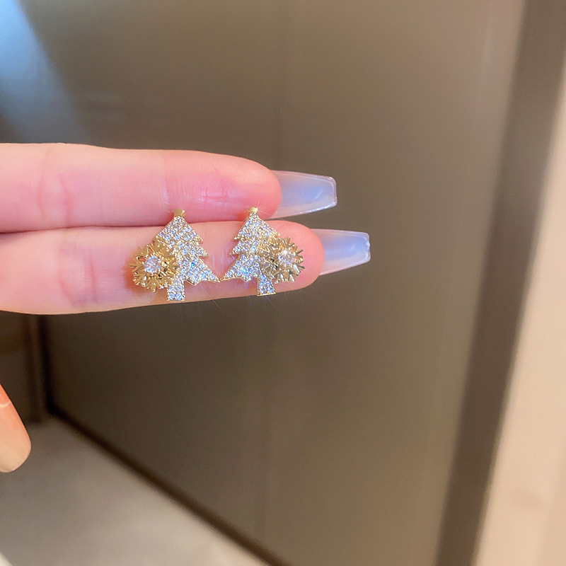 Rétro Flocon De Neige Le Cuivre Incruster Zircon Des Boucles D'oreilles 1 Paire display picture 19