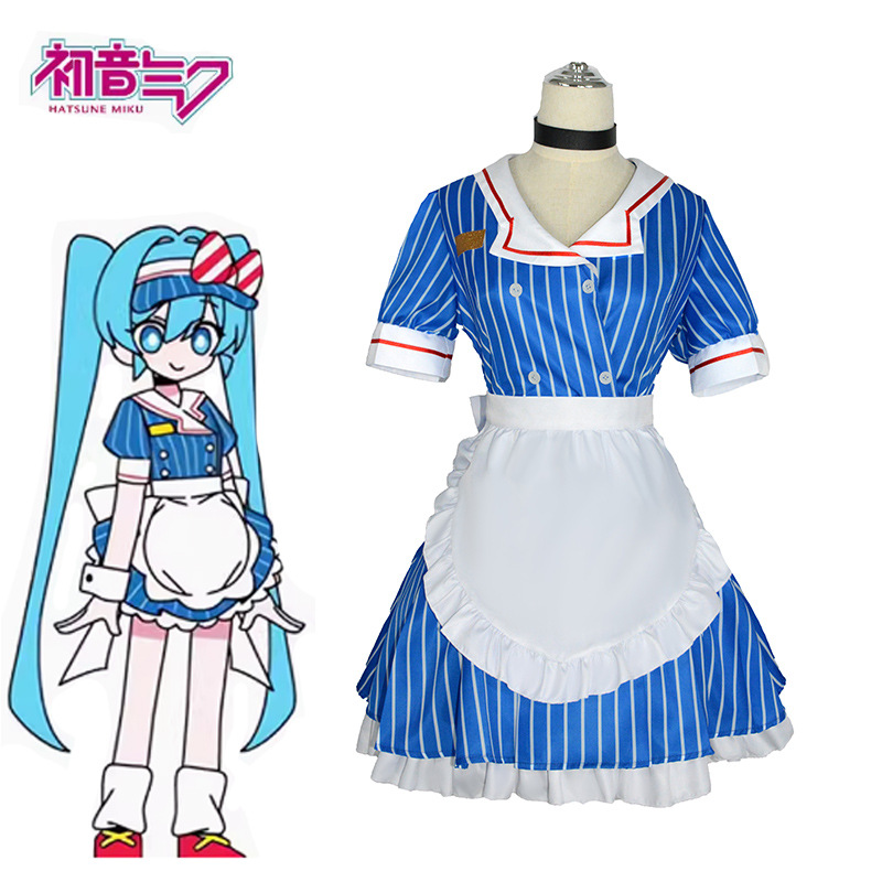 Sound hypnotist cos suit hypnotism MV accent cosplay anime maid outfit full set with hat miku