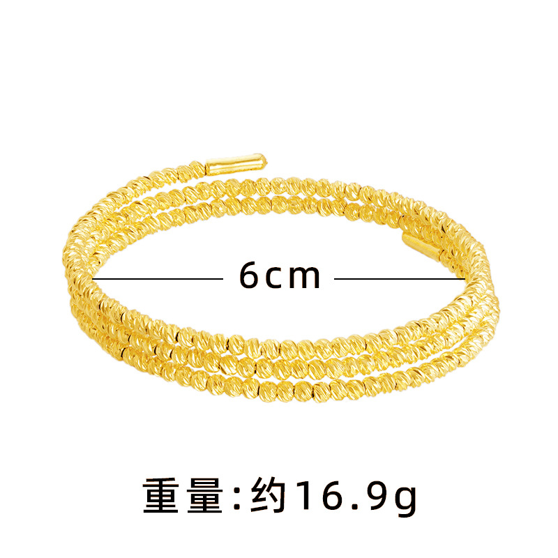 Nuevo estilo de celebridad en línea pulsera de oro Sansheng Sanshi cuentas láser discoteca saltando cuentas pulsera de múltiples capas recuperación de memoria extensible