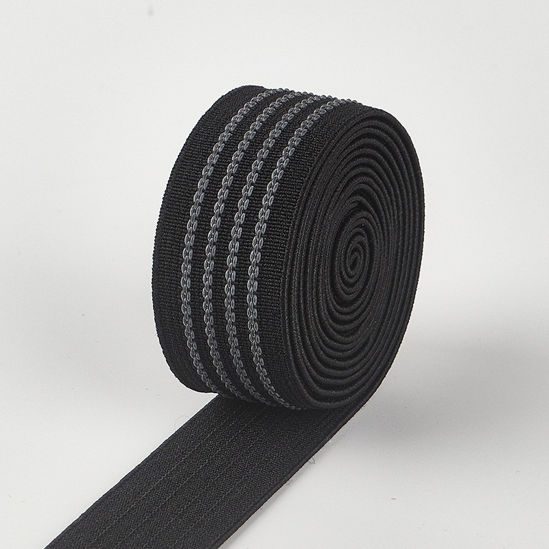 2.5cm防滑松紧带 高强度箱包灰色乳胶橡筋风衣滑雪服户外服装辅料