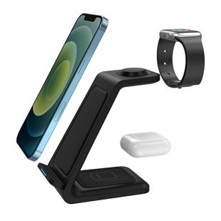 E-Commerce hot three-in-one wireless charger mobile phone wireless charger vertical bracket for Apple Watch headset charger