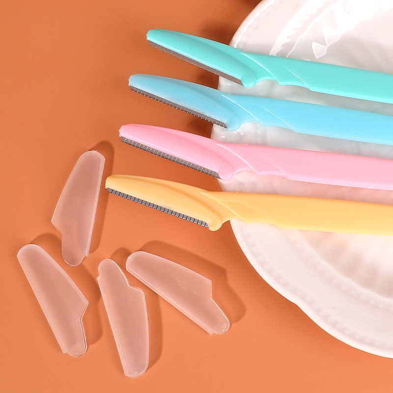 Cuchillo de cejas macro, mango recto, raspador de cejas anti-rayado de seguridad, hoja de afeitado de cejas, herramienta de recorte de cejas para principiantes