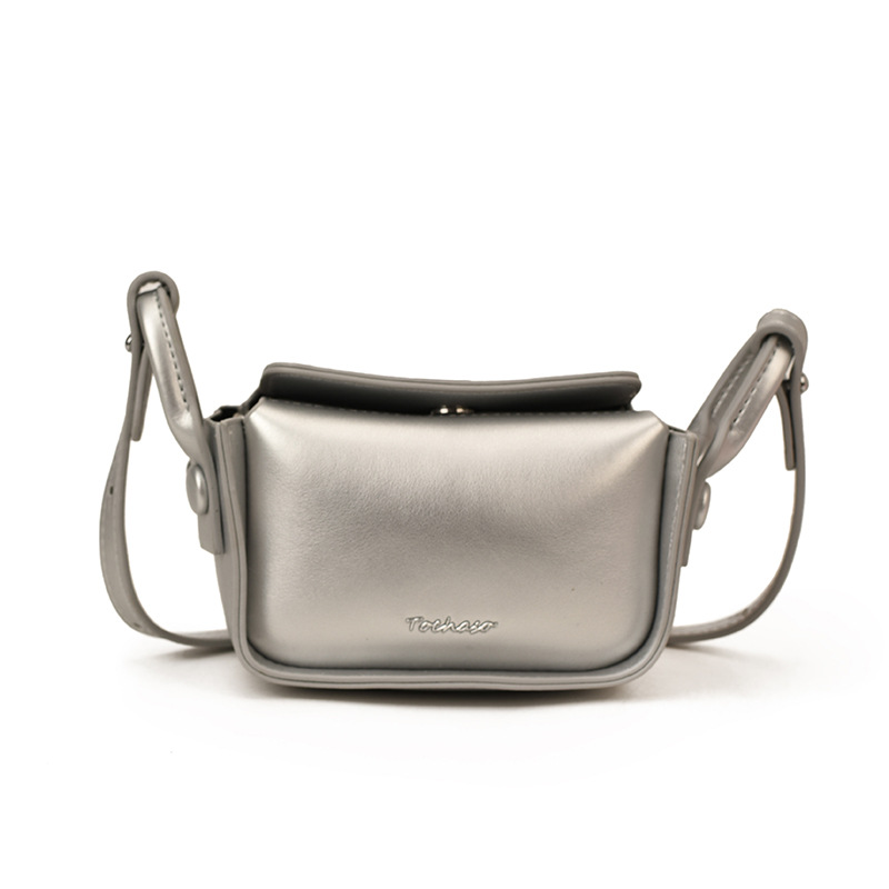 Bolsa de hombro coreana para niños y niñas simple color sólido mini bolso de hombro para niñas letras extranjeras para niños bolso pequeño