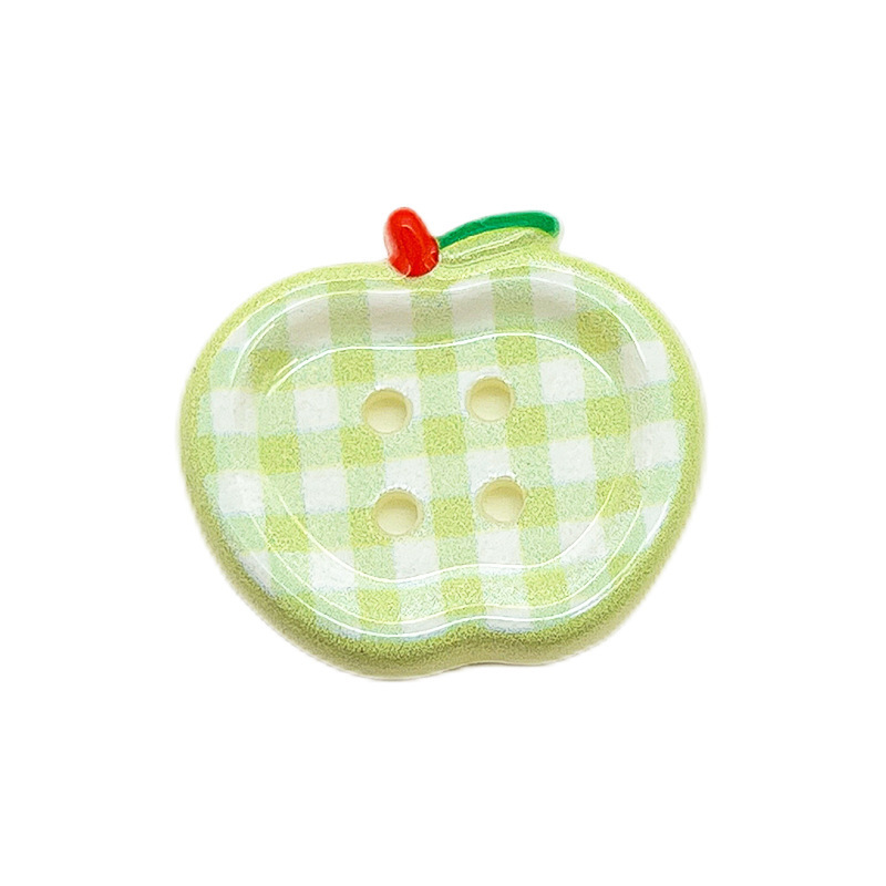 かわいい子供服カーディガンアップルプリントボタン diy ジュエリー携帯電話チェーンアクセサリーカラフルなアップル 4 目装飾バックル|undefined