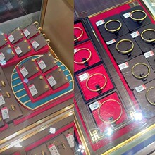 古法金陈列道具黄金手镯展示道具红项链戒指柜台珠宝黑色托盘高档