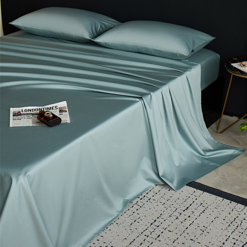 Sábana de algodón de fibra larga de Xinjiang de alta gama pieza individual 100s algodón puro algodón simple y doble edredón grueso funda de almohada de tres piezas