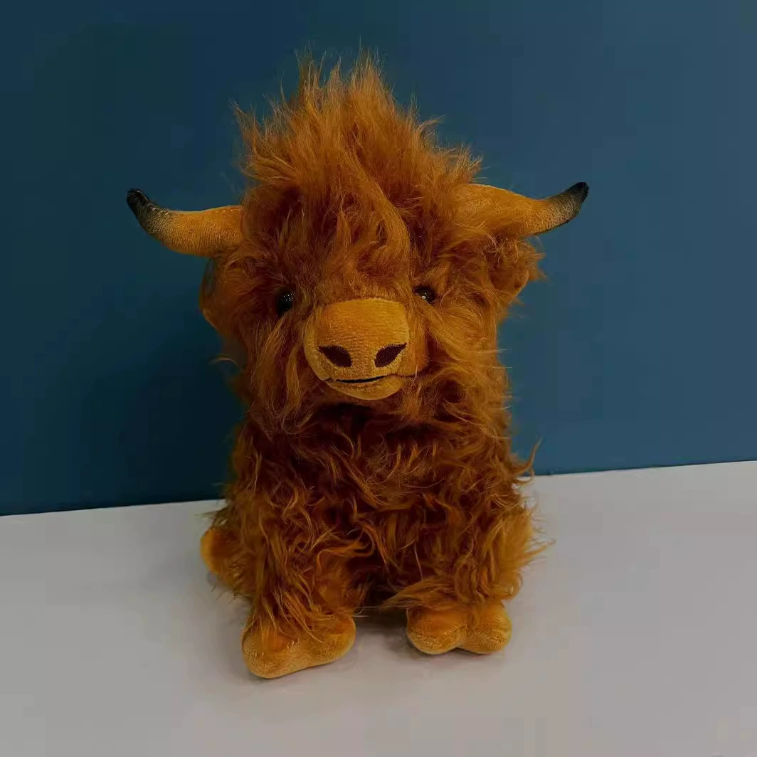 Трансграничный Highland Cow симулятор шотландского горного быка плюшевые игрушки для детей куклы длинношерстные як оптовая продажа