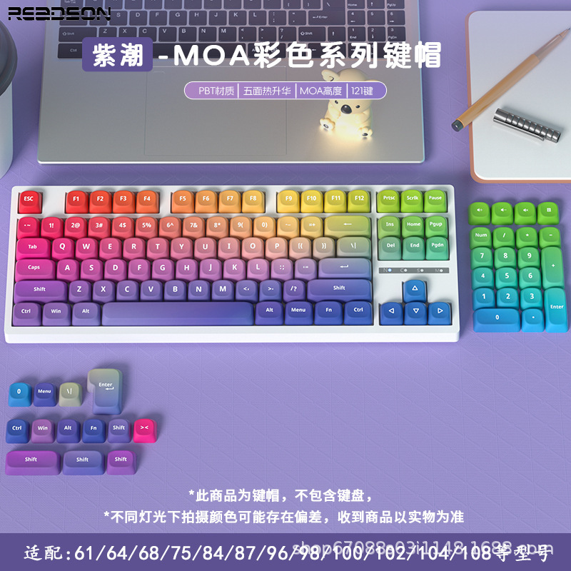 Red Fury Moa High-Color Series Keycaps Compatible with Mechanical Keyboards Magnetic Switches, Engraved on the Top, Compatible with Maitron Wolf Spider 68 Digital