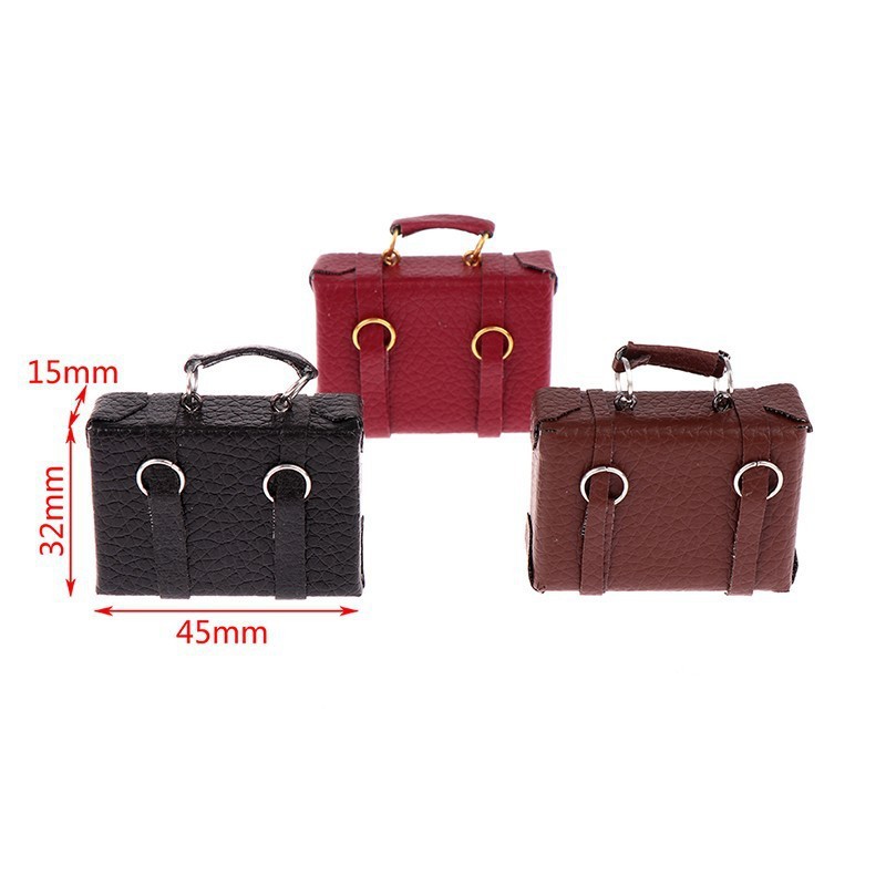 1:12 casa de muñecas mini modelo soldado bjd accesorios equipaje portátil antigua maleta bolsa