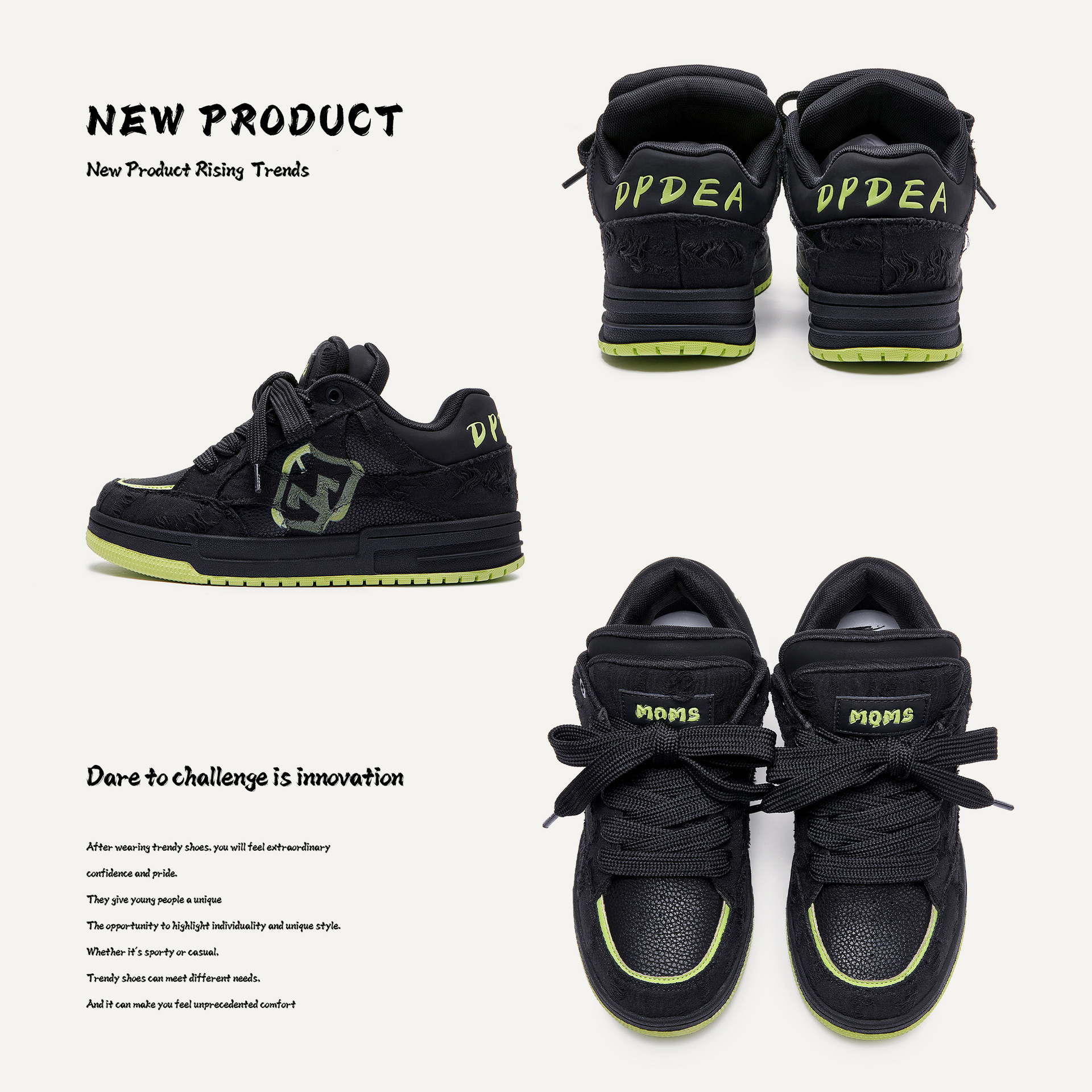 Τα παπούτσια ψωμιού αυξάνουν τα παπούτσια μόδας άνδρες και γυναίκες το ίδιο ζευγάρι παπούτσια σανίδας ανδρικά παπούτσια_voghion.com