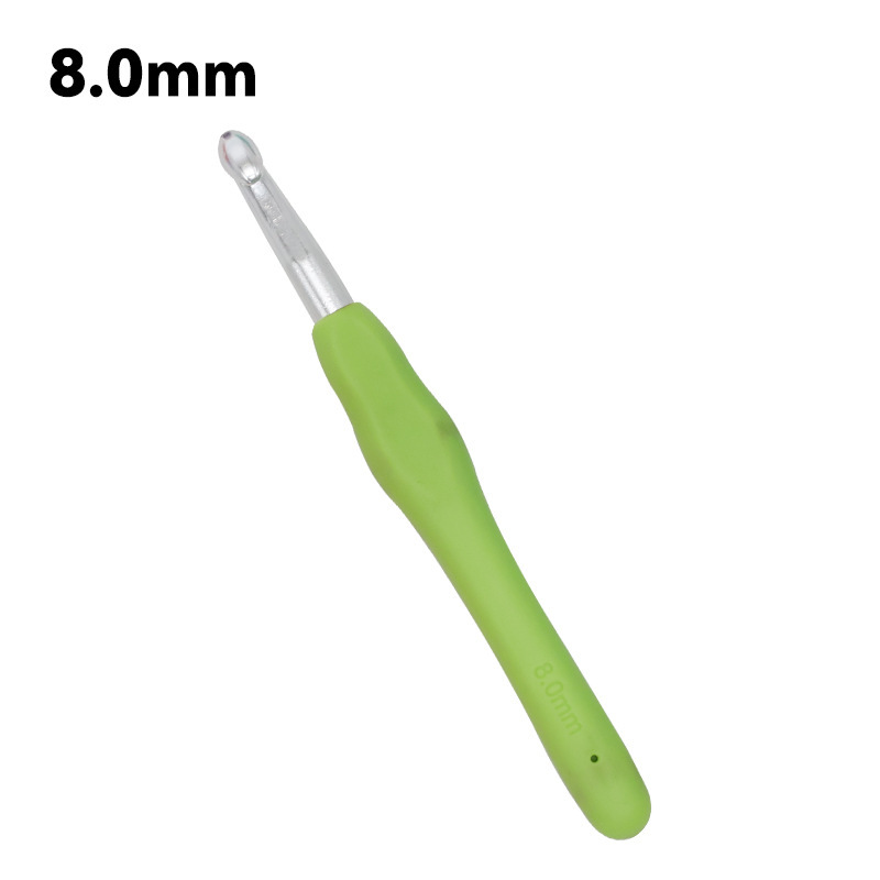 Tejido a mano arco iris de mango suave ganchillo TPR de mango suave ganchillo sólido de mango suave ganchillo de acoplamiento ganchillo conjunto de lana