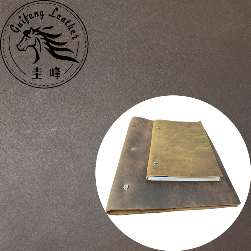 油蜡疯马皮 头层疯马黄牛皮 复古疯马牛皮 变色疯马皮皮料