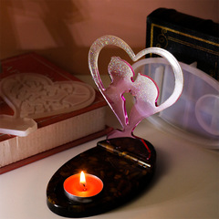 百佳興diy滴膠模具情人節立體展示牌蠟燭燭台裝飾擺件硅膠模具