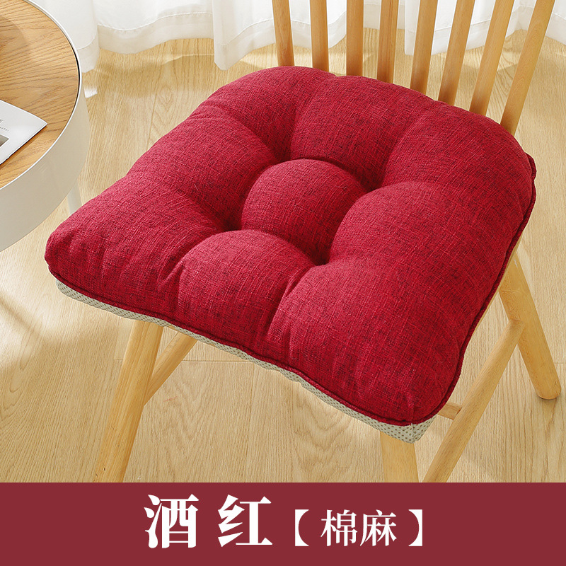 면 및 린넨 쿠션-버건디