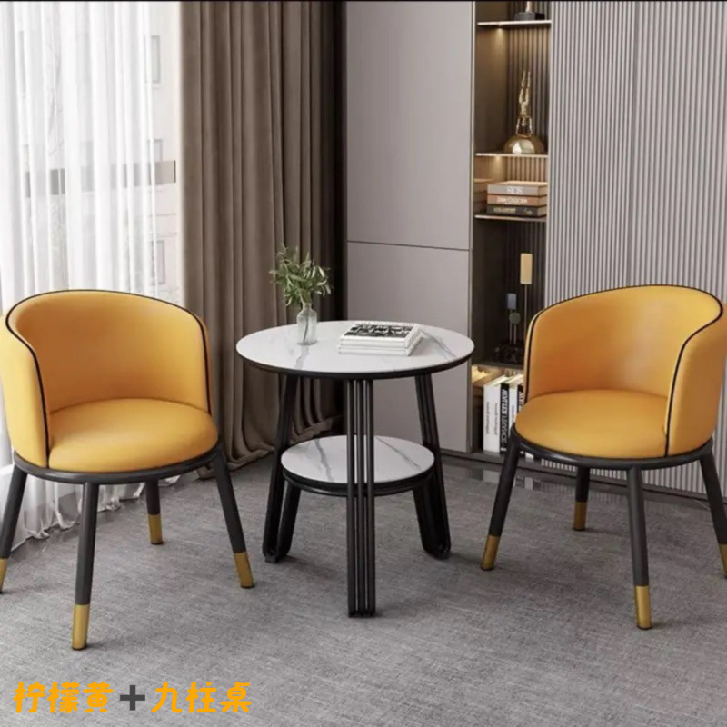 Recepción de negocios de lujo moderno y lujo mezcla de mesa y silla de negociación interior balcón casual café redonda