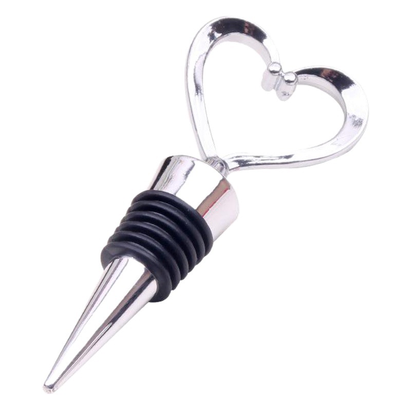 En forma de corazón tapón de vino de aleación de preservación de vino sellado tapón de botella transfronteriza Venta caliente conjunto de vino bar del hotel suministros de la boda