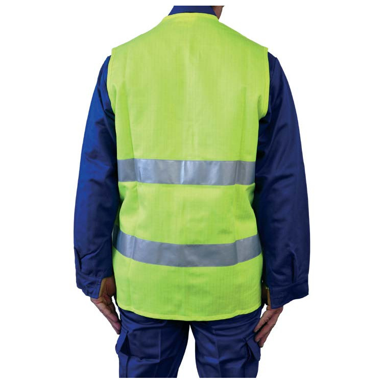 Bright Yellow Safety Vest 4KA Bright Yellow Reflective Vest Suitable for Heat-proof Clothing with High Visibility Shi Yong Supply