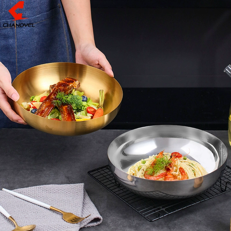 Японская миска рамен из нержавеющей стали 304 миска пибимпап миска для салата и фруктов миска для холодной лапши миска для замешивания и миска
